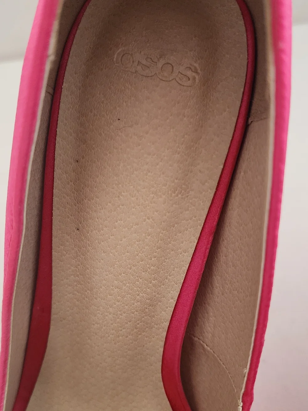 ASOS Hot Pink Satin Pointed-Toe Stiletto Pumps with Gem & Sequin Detail
